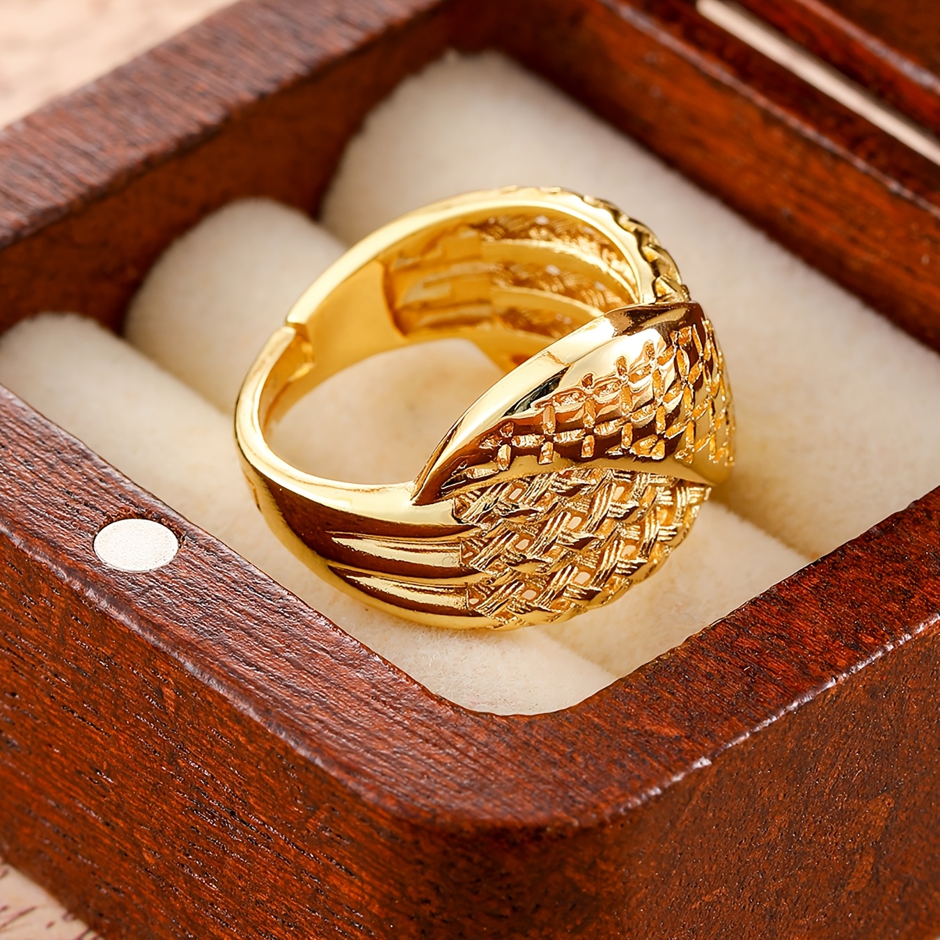 Delicate Minimalist Golden-Tone Open Ring for Women